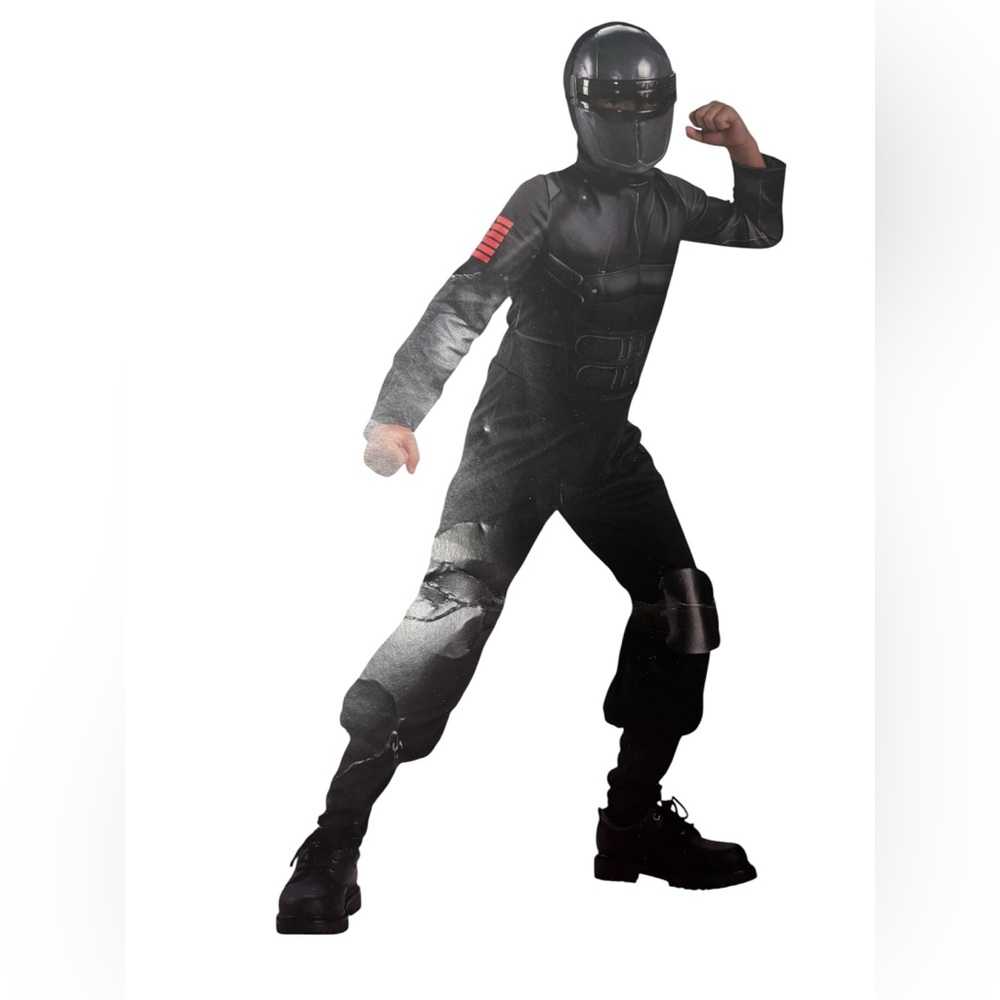 Snake Eyes Official GI Joe Costume with Jumpsuit, face cover & mask Boys S (4-6)